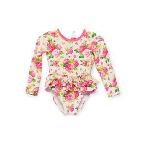 Ολόσωμο παιδικό μαγιό tortue floral (UV).